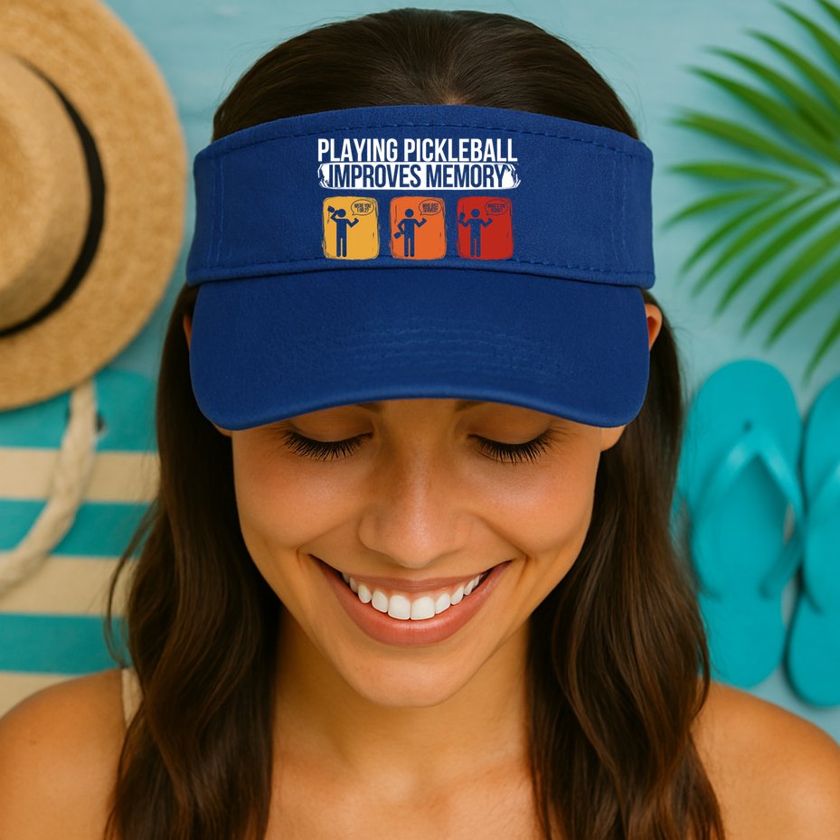 Playing Pickleball Improves Memory Pickleball Player Cute Gift Visor