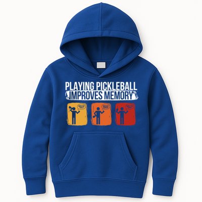 Playing Pickleball Improves Memory Pickleball Player Cute Gift Kids Hoodie