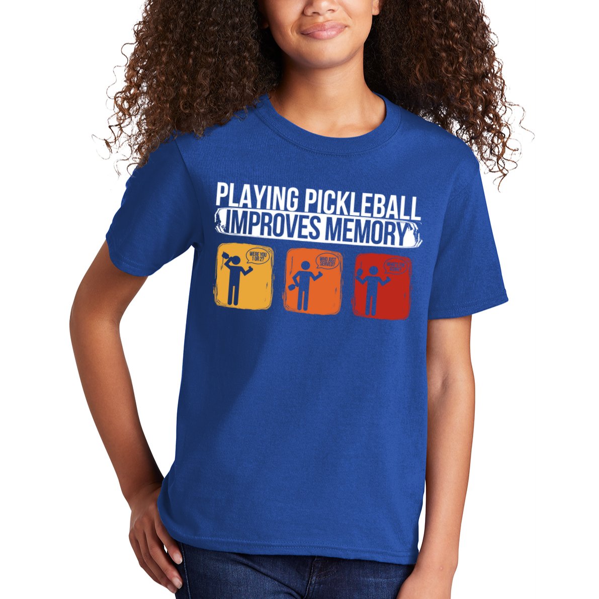 Playing Pickleball Improves Memory Pickleball Player Cute Gift Kids T-Shirt