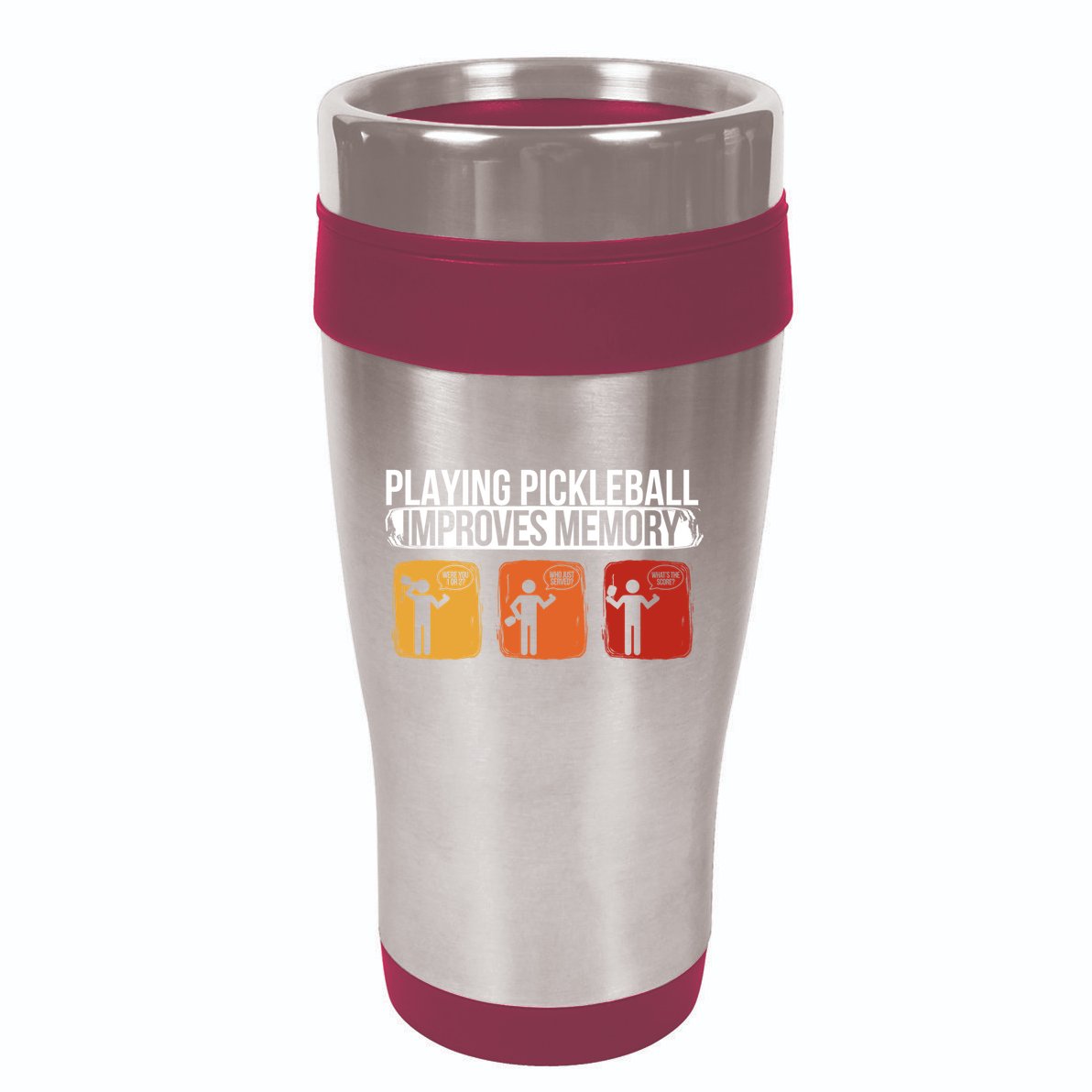 Playing Pickleball Improves Memory Pickleball Player Cute Gift 16oz Travel Tumbler