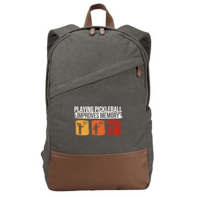 Playing Pickleball Improves Memory Pickleball Player Cute Gift Cotton Canvas Backpack