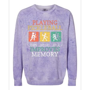 Playing Pickleball Improves Memory Pickleball Colorblast Crewneck Sweatshirt