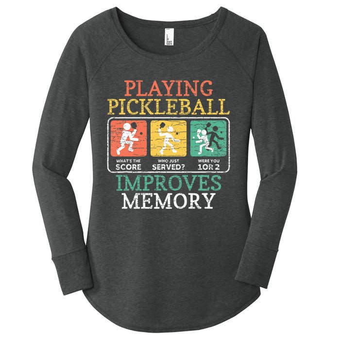 Playing Pickleball Improves Memory Pickleball Women's Perfect Tri Tunic Long Sleeve Shirt