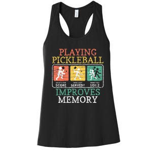 Playing Pickleball Improves Memory Pickleball Women's Racerback Tank