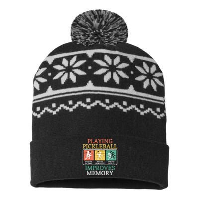 Playing Pickleball Improves Memory Pickleball USA-Made Snowflake Beanie