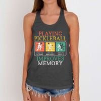 Playing Pickleball Improves Memory Pickleball Women's Knotted Racerback Tank