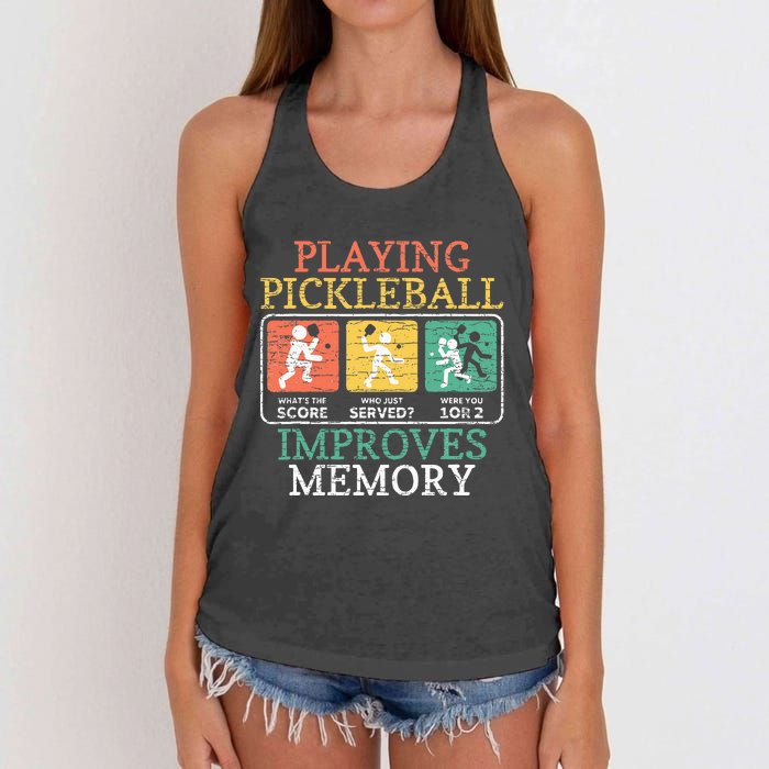 Playing Pickleball Improves Memory Pickleball Women's Knotted Racerback Tank