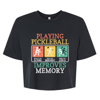 Playing Pickleball Improves Memory Pickleball Bella+Canvas Jersey Crop Tee