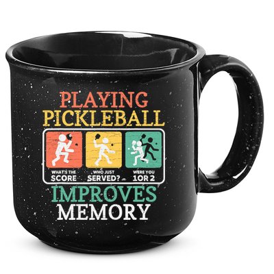Playing Pickleball Improves Memory Pickleball 15oz Campfire Ceramic Mug