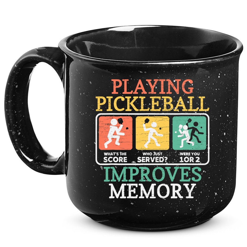 Playing Pickleball Improves Memory Pickleball 15oz Campfire Ceramic Mug