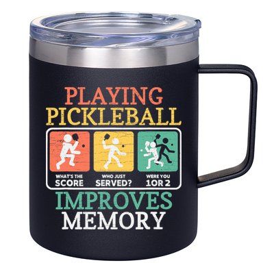 Playing Pickleball Improves Memory Pickleball 12oz Stainless Steel Coffee Mug