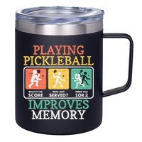 Playing Pickleball Improves Memory Pickleball 12oz Stainless Steel Coffee Mug