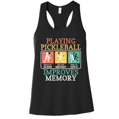 Playing Pickleball Improves Memory Pickleball Women's Racerback Tank