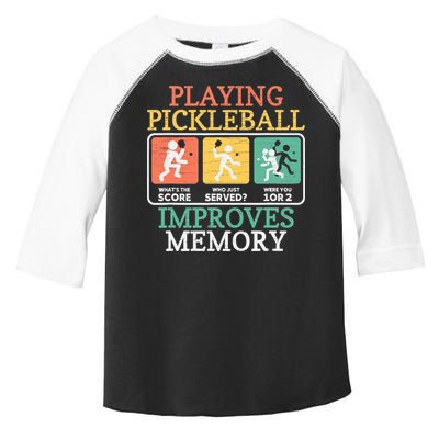 Playing Pickleball Improves Memory Pickleball Toddler Fine Jersey T-Shirt