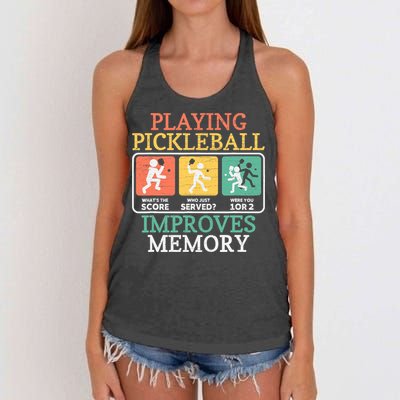 Playing Pickleball Improves Memory Pickleball Women's Knotted Racerback Tank