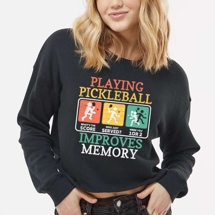 Playing Pickleball Improves Memory Pickleball Cropped Pullover Crew