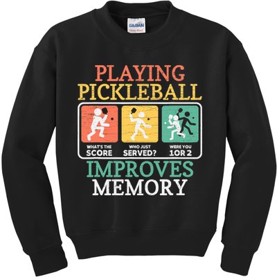 Playing Pickleball Improves Memory Pickleball Kids Sweatshirt