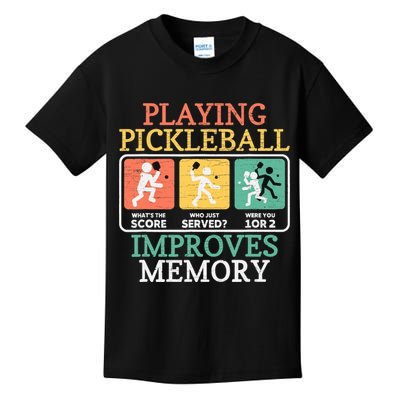 Playing Pickleball Improves Memory Pickleball Kids T-Shirt