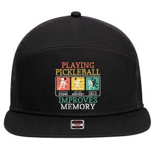 Playing Pickleball Improves Memory Pickleball 7 Panel Mesh Trucker Snapback Hat