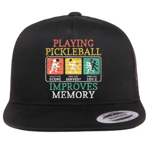 Playing Pickleball Improves Memory Pickleball Flat Bill Trucker Hat