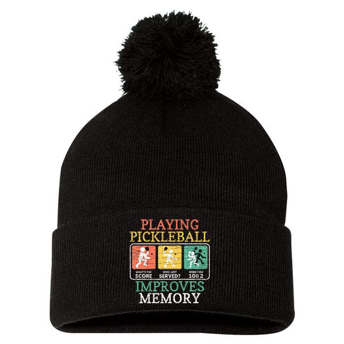 Playing Pickleball Improves Memory Pickleball Pom Pom 12in Knit Beanie