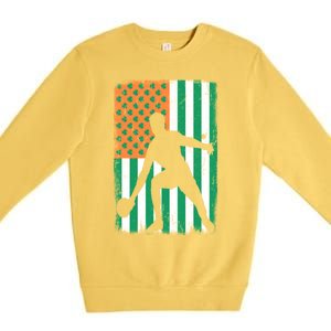 Ping Pong Irish American Flag St Patrick's Day Table Tennis Funny Gift Premium Crewneck Sweatshirt