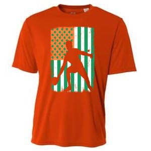 Ping Pong Irish American Flag St Patrick's Day Table Tennis Funny Gift Cooling Performance Crew T-Shirt