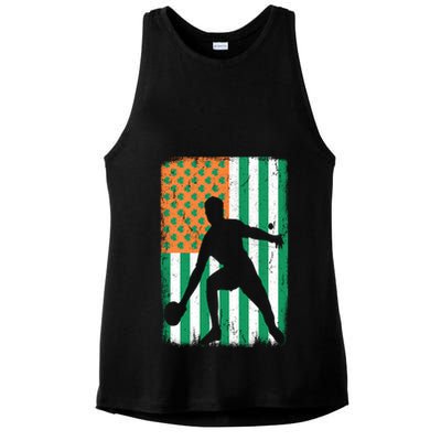 Ping Pong Irish American Flag St Patrick's Day Table Tennis Funny Gift Ladies PosiCharge Tri-Blend Wicking Tank