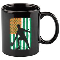 Ping Pong Irish American Flag St Patrick's Day Table Tennis Funny Gift 11oz C Handle Ceramic Mug