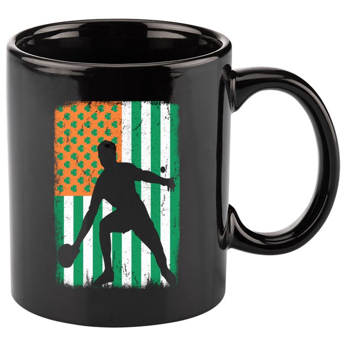 Ping Pong Irish American Flag St Patrick's Day Table Tennis Funny Gift 11oz C Handle Ceramic Mug