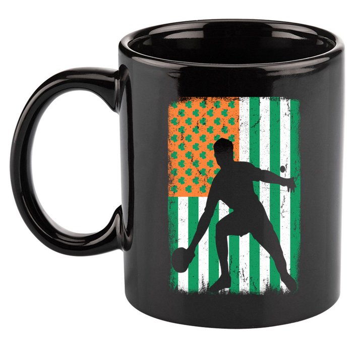 Ping Pong Irish American Flag St Patrick's Day Table Tennis Funny Gift 11oz C Handle Ceramic Mug