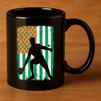 Ping Pong Irish American Flag St Patrick's Day Table Tennis Funny Gift 11oz C Handle Ceramic Mug