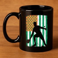 Ping Pong Irish American Flag St Patrick's Day Table Tennis Funny Gift 11oz C Handle Ceramic Mug