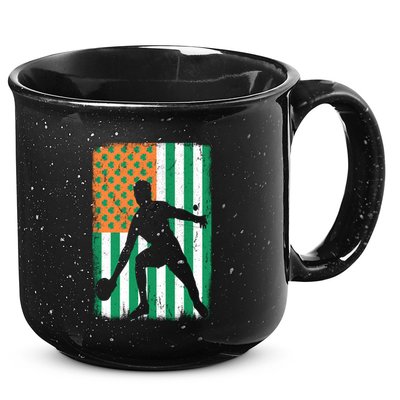 Ping Pong Irish American Flag St Patrick's Day Table Tennis Funny Gift 15oz Campfire Ceramic Mug
