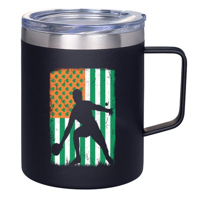 Ping Pong Irish American Flag St Patrick's Day Table Tennis Funny Gift 12oz Stainless Steel Coffee Mug