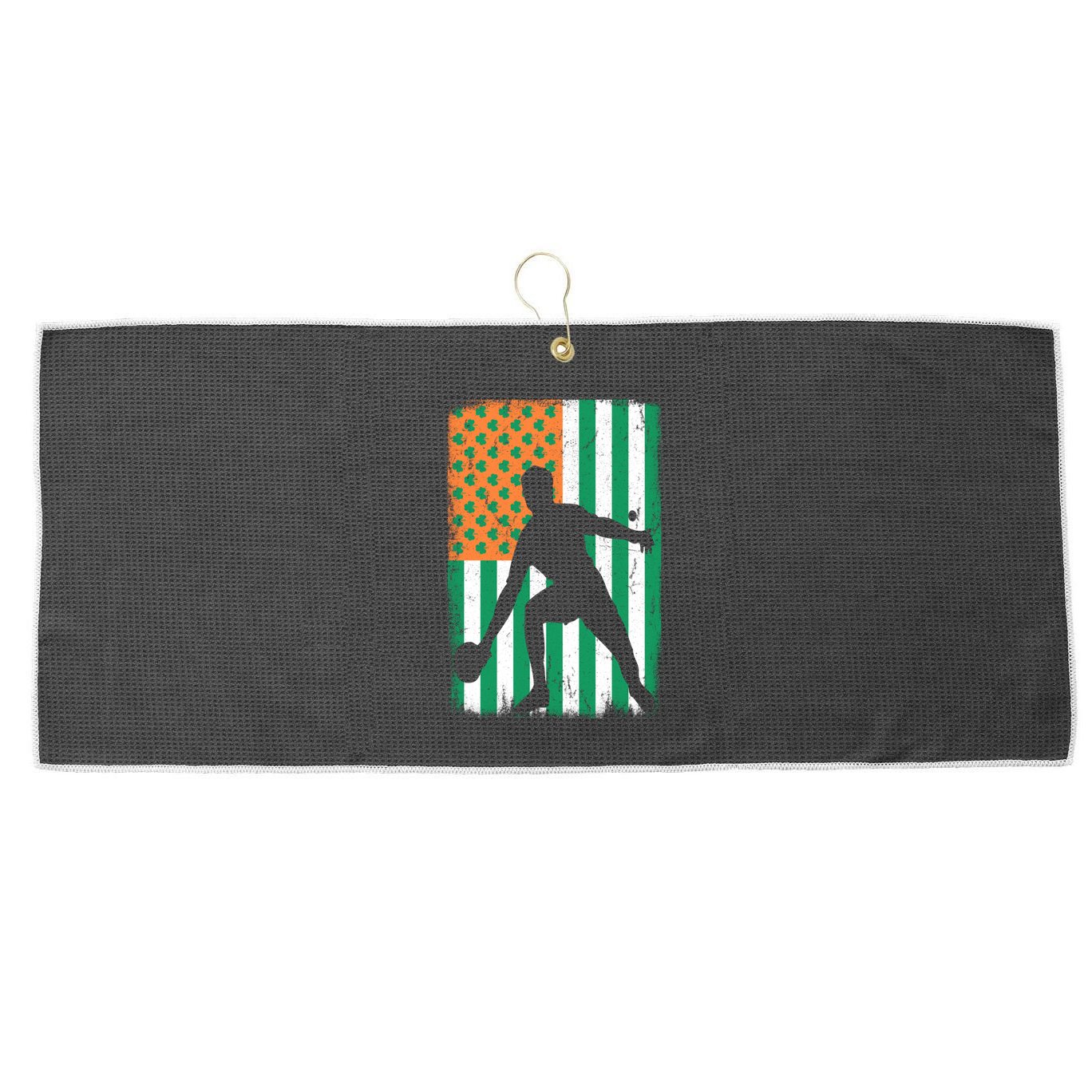 Ping Pong Irish American Flag St Patrick's Day Table Tennis Funny Gift Large Microfiber Waffle Golf Towel