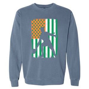 Ping Pong Irish American Flag St Patrick's Day Table Tennis Funny Gift Garment-Dyed Sweatshirt