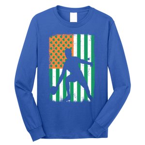 Ping Pong Irish American Flag St Patrick's Day Table Tennis Funny Gift Long Sleeve Shirt