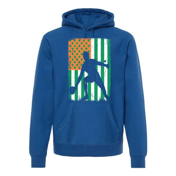 Ping Pong Irish American Flag St Patrick's Day Table Tennis Funny Gift Premium Hoodie