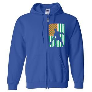 Ping Pong Irish American Flag St Patrick's Day Table Tennis Funny Gift Full Zip Hoodie