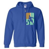 Ping Pong Irish American Flag St Patrick's Day Table Tennis Funny Gift Full Zip Hoodie