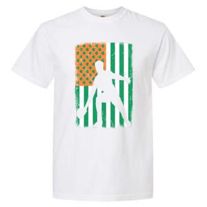 Ping Pong Irish American Flag St Patrick's Day Table Tennis Funny Gift Garment-Dyed Heavyweight T-Shirt