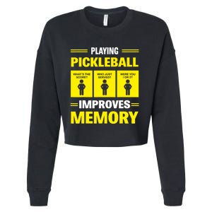 Playing Pickleball Improves Memory Dink Paddleball Lover Cropped Pullover Crew