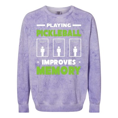 Playing Pickleball Improves Memory Colorblast Crewneck Sweatshirt