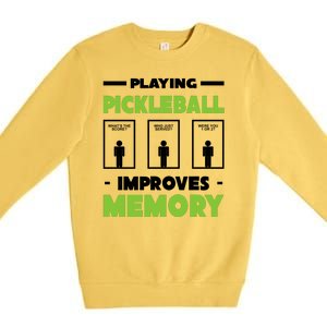 Playing Pickleball Improves Memory Premium Crewneck Sweatshirt