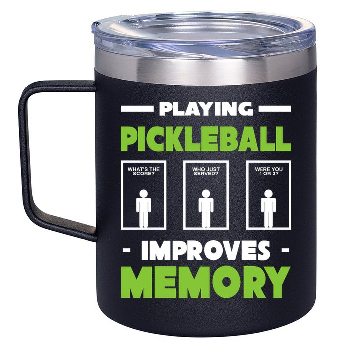Playing Pickleball Improves Memory 12oz Stainless Steel Coffee Mug