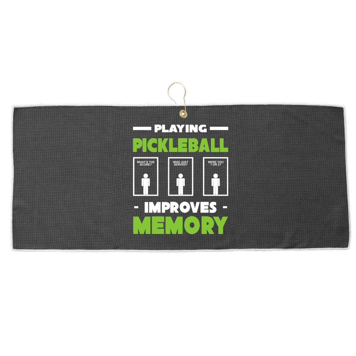 Playing Pickleball Improves Memory Large Microfiber Waffle Golf Towel