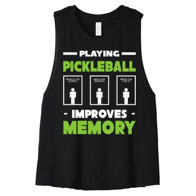 Playing Pickleball Improves Memory Women's Racerback Cropped Tank