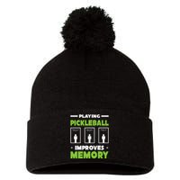 Playing Pickleball Improves Memory Pom Pom 12in Knit Beanie