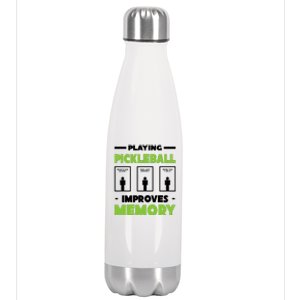 Playing Pickleball Improves Memory Stainless Steel Insulated Water Bottle